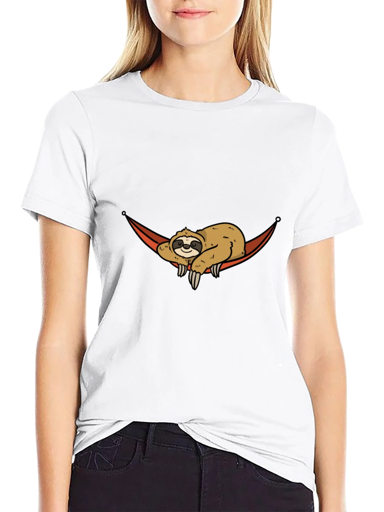 Rebbecca Sloth Hammock Graphic Tee - Relaxed Style