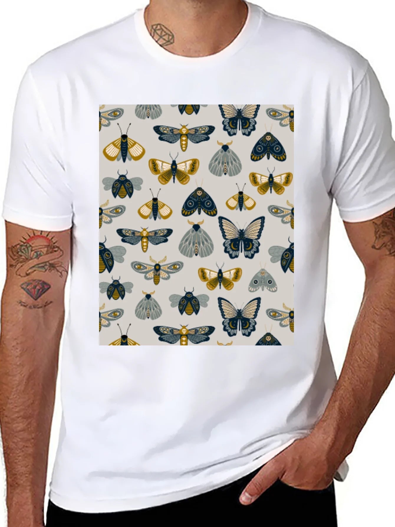 Rebbecca Moth & Butterfly Print Black Tee