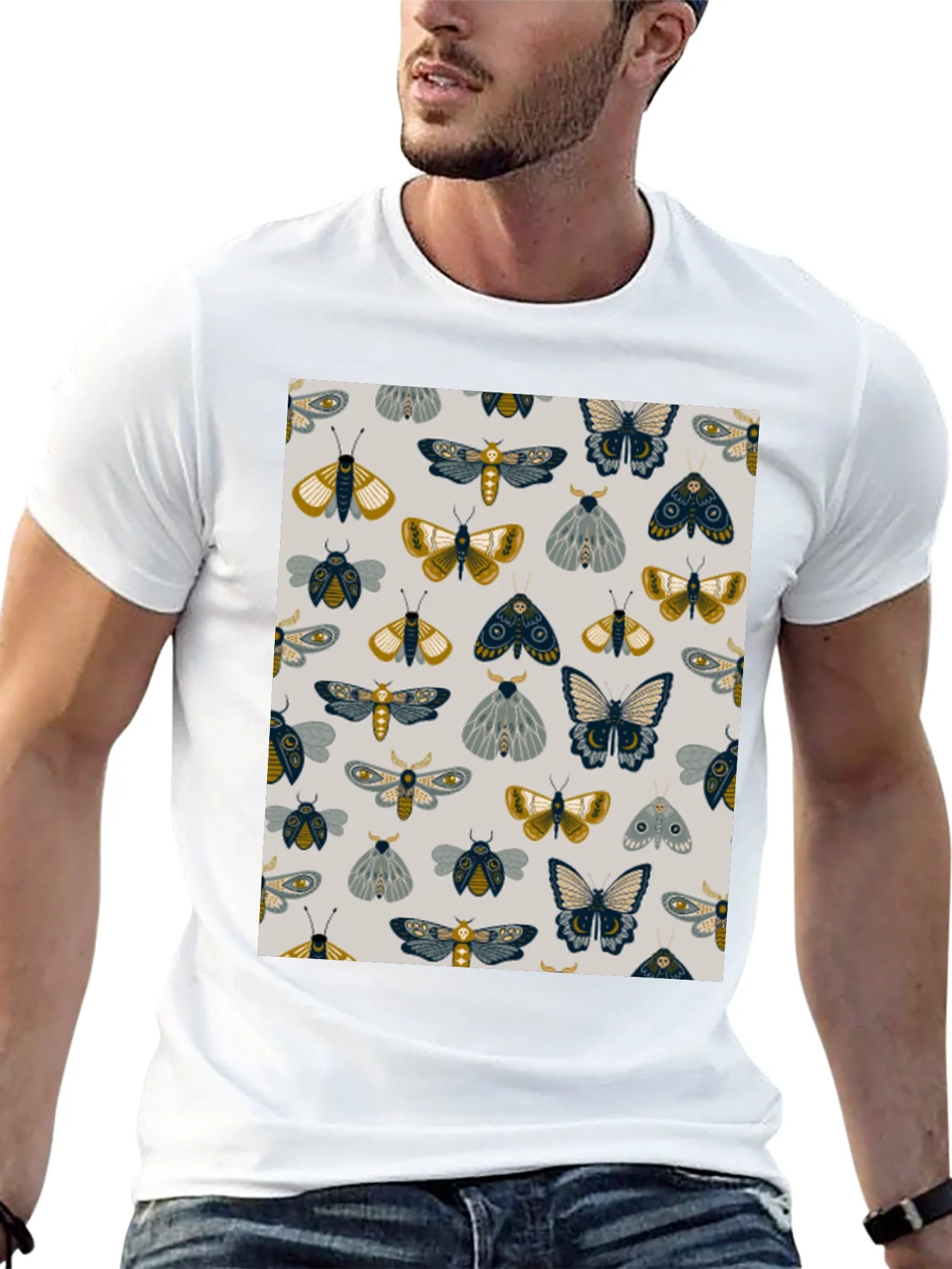 Rebbecca Moth & Butterfly Print Black Tee
