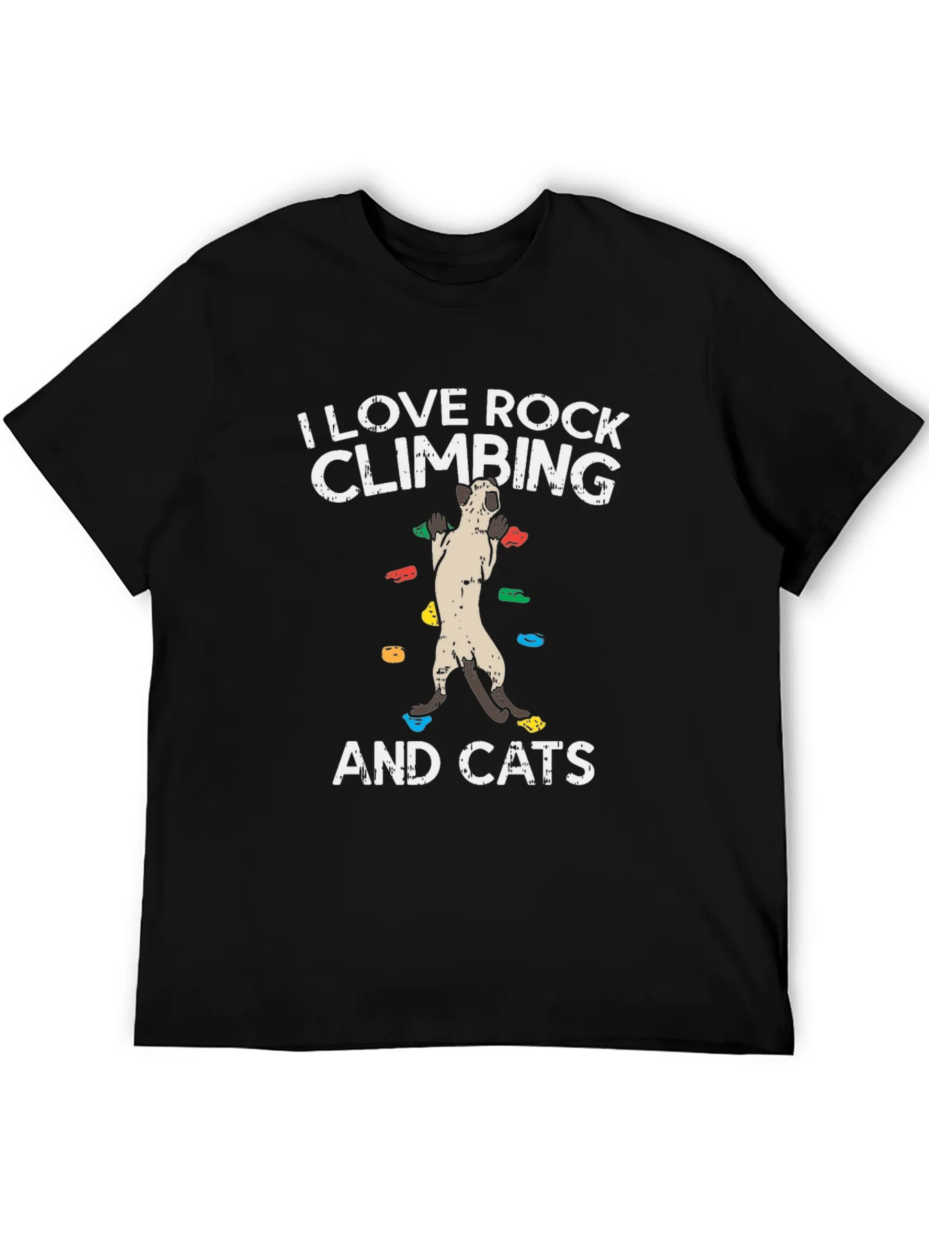 Camiseta Negra Amo Escalar y los Gatos