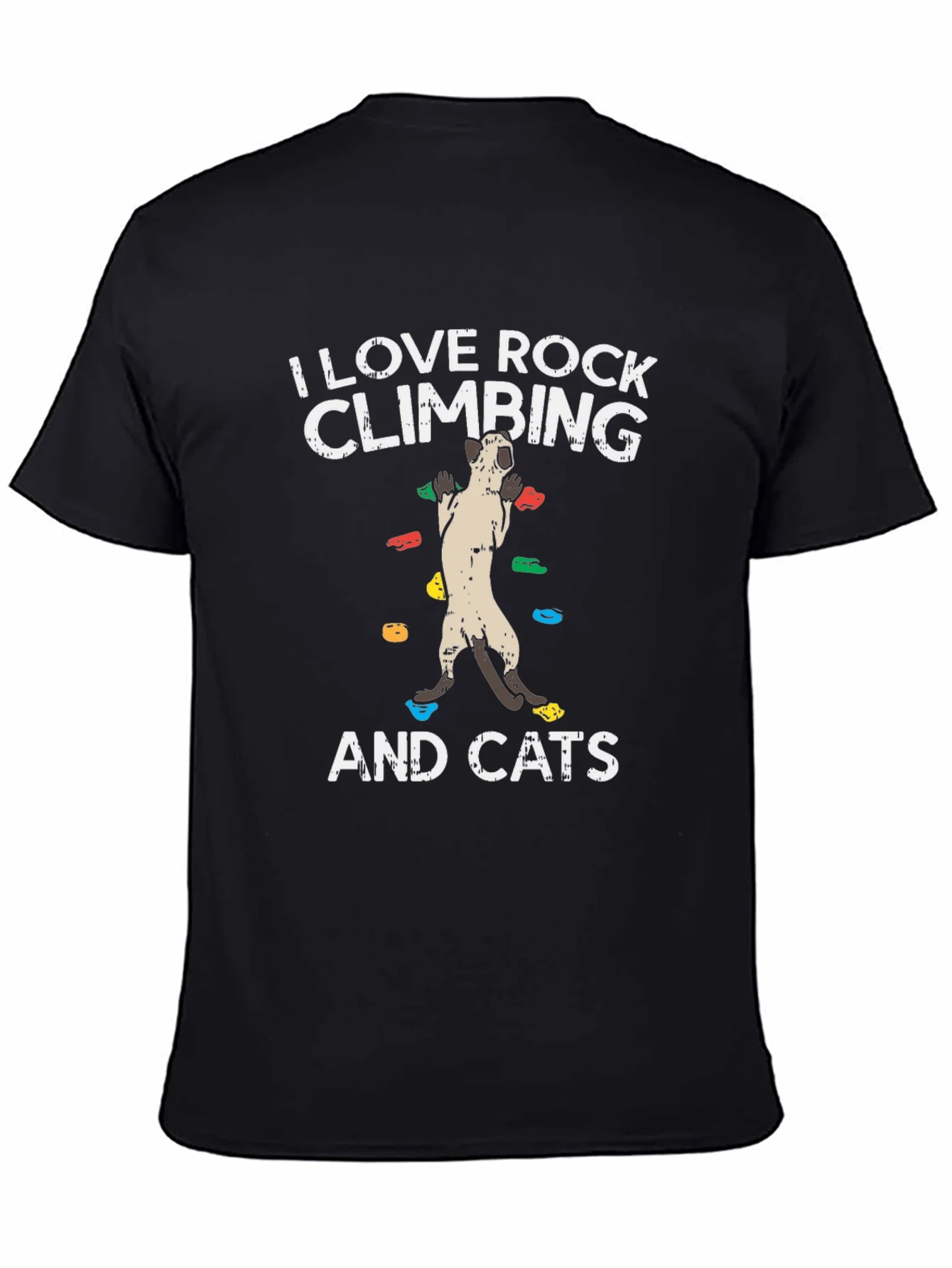 Camiseta Negra Amo Escalar y los Gatos