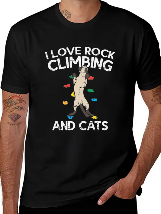Camiseta Negra Amo Escalar y los Gatos