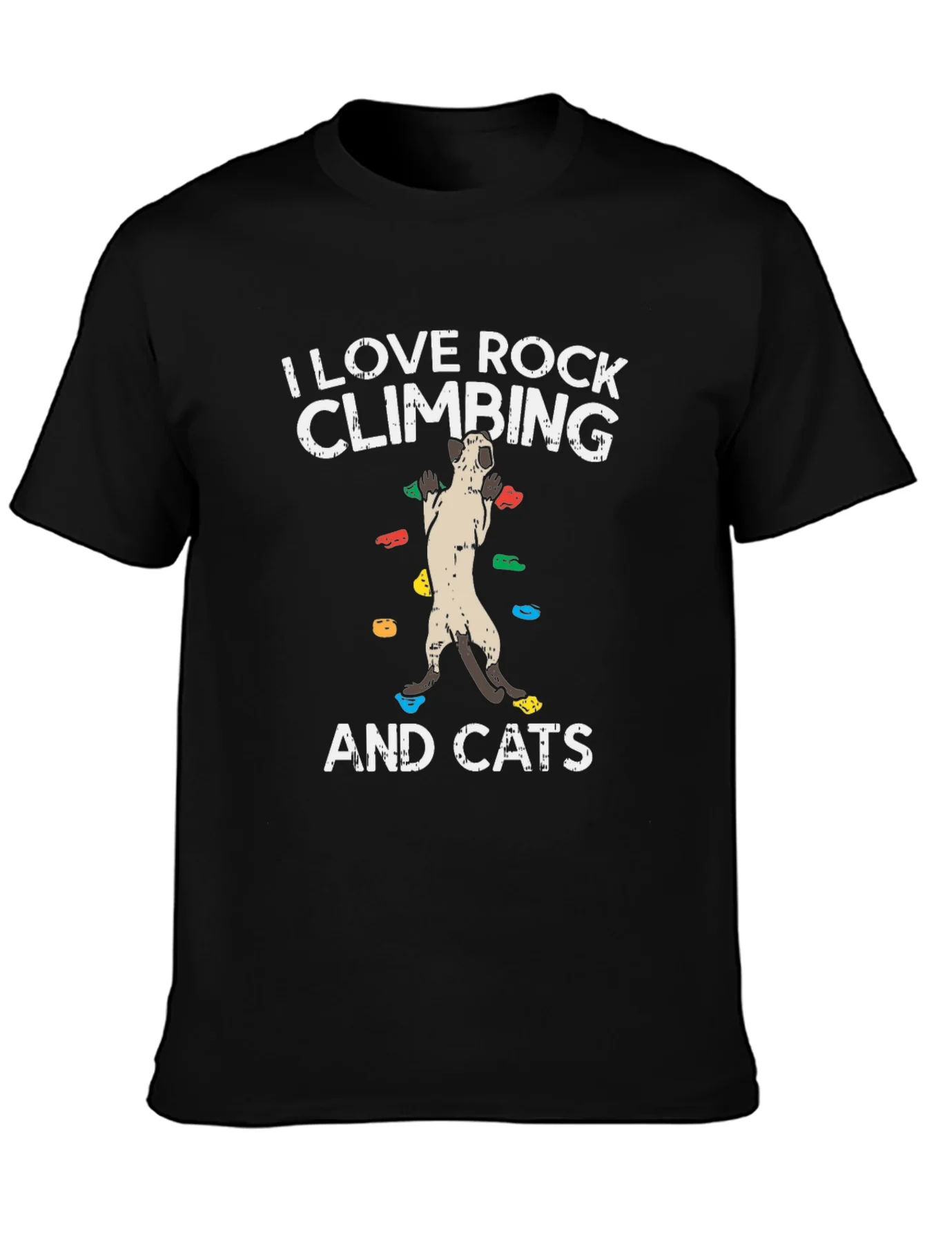 Camiseta Negra Amo Escalar y los Gatos
