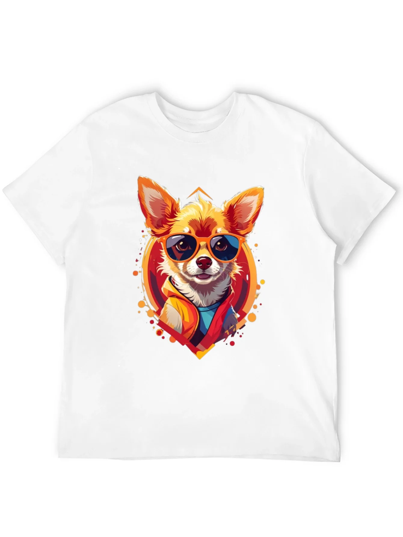 Camiseta Negra con Dise?o de Perro Chihuahua Cool