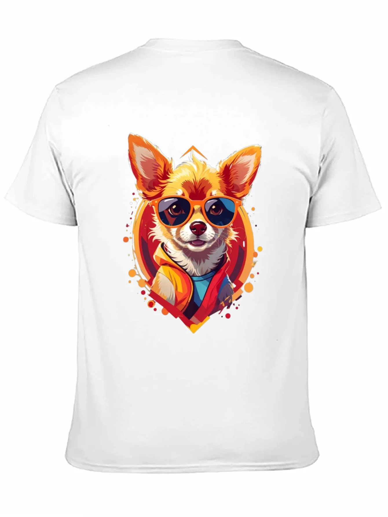 Camiseta Negra con Dise?o de Perro Chihuahua Cool