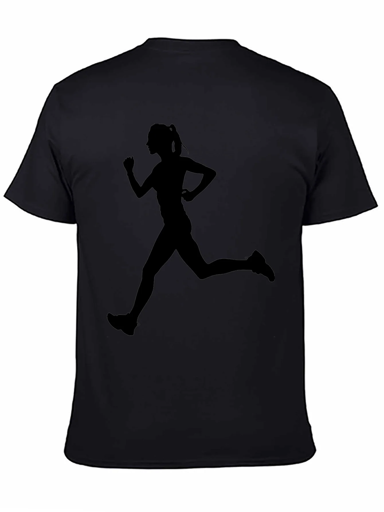 Rebbecca Runner Silhouette Graphic Tee - Black Cotton Blend