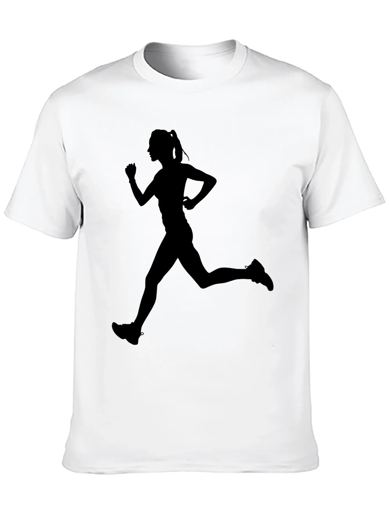 Rebbecca Runner Silhouette Graphic Tee - Black Cotton Blend