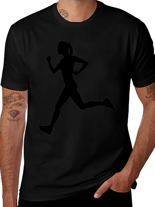 Rebbecca Runner Silhouette Graphic Tee - Black Cotton Blend