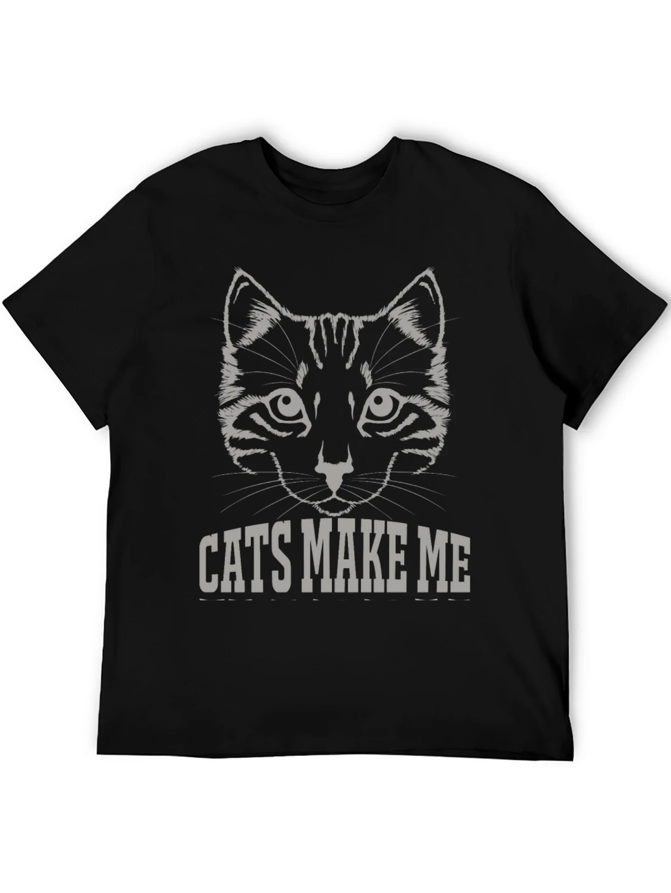 Camiseta Negra Cats Make Me Dise?o Gato