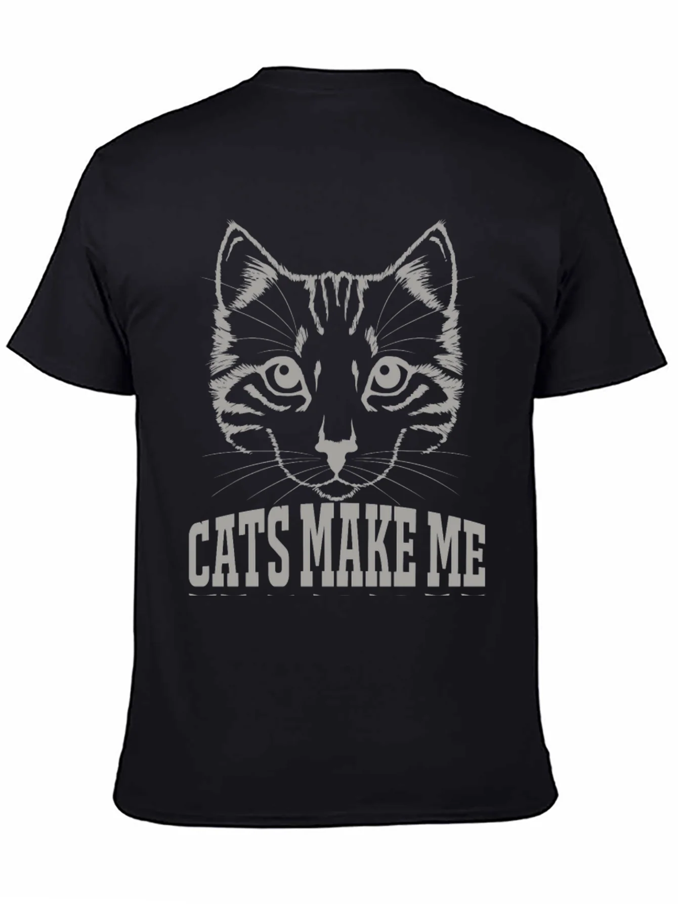 Camiseta Negra Cats Make Me Dise?o Gato