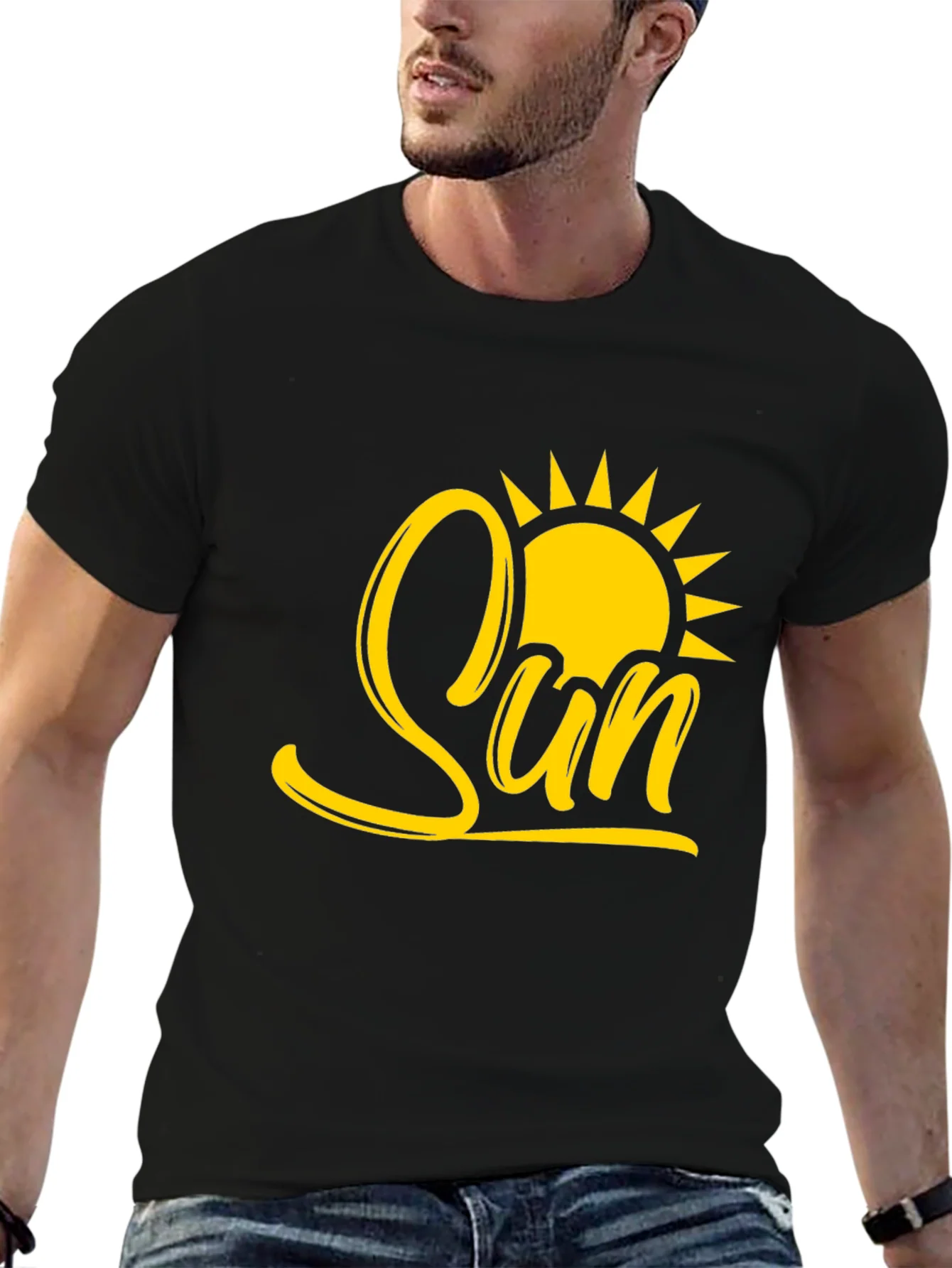 Rebbecca Sun Graphic Tee - Stylish Black Cotton T-Shirt