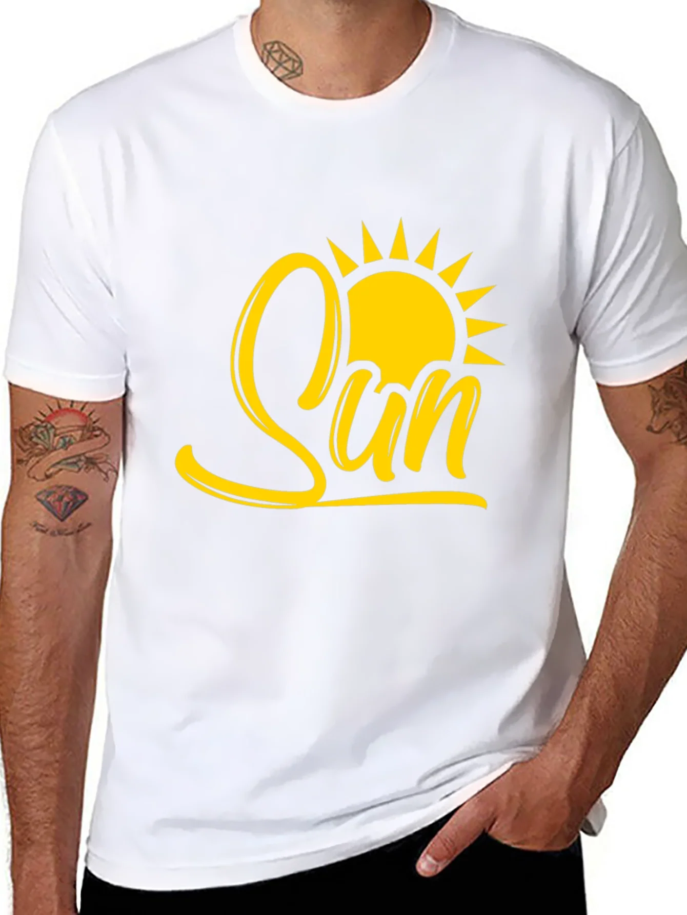 Rebbecca Sun Graphic Tee - Stylish Black Cotton T-Shirt