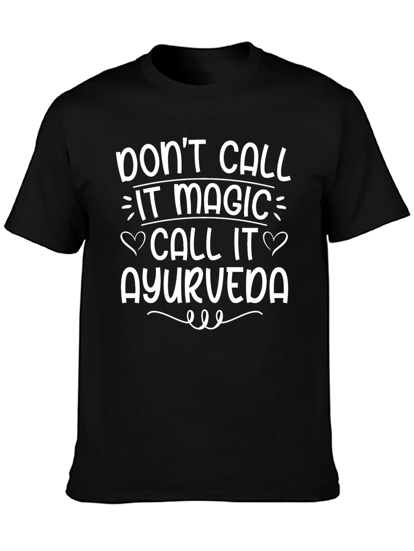 Camiseta Negra con Dise?o Divertido Ayurveda