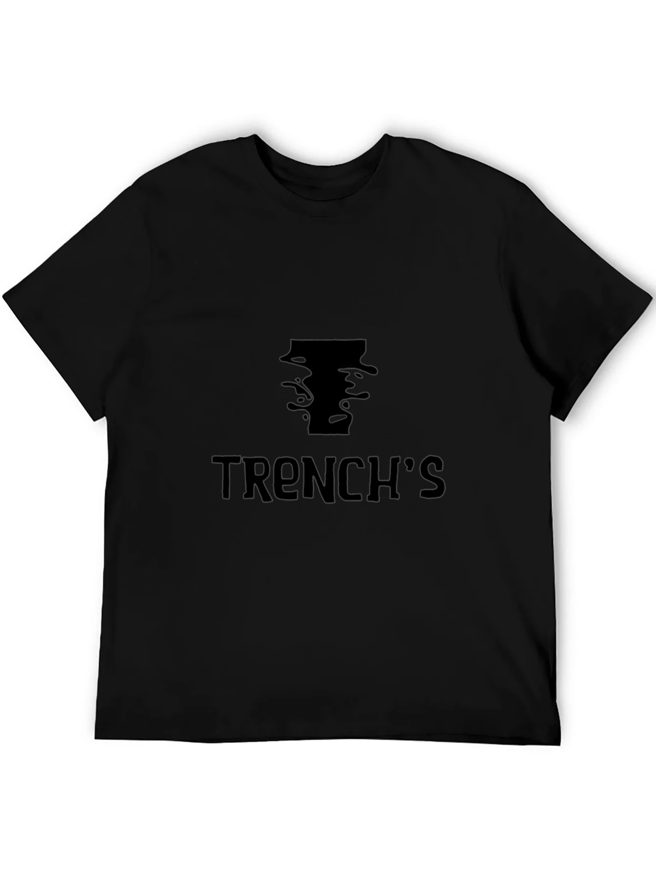 Camiseta Negra con Dise?o Gr¨¢fico Trenchs