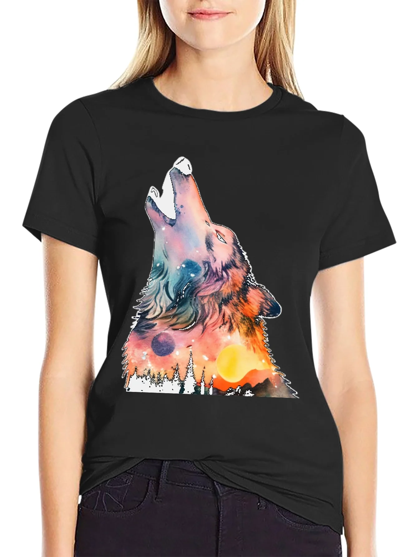Rebbecca Wolf Howling Graphic Print Tee