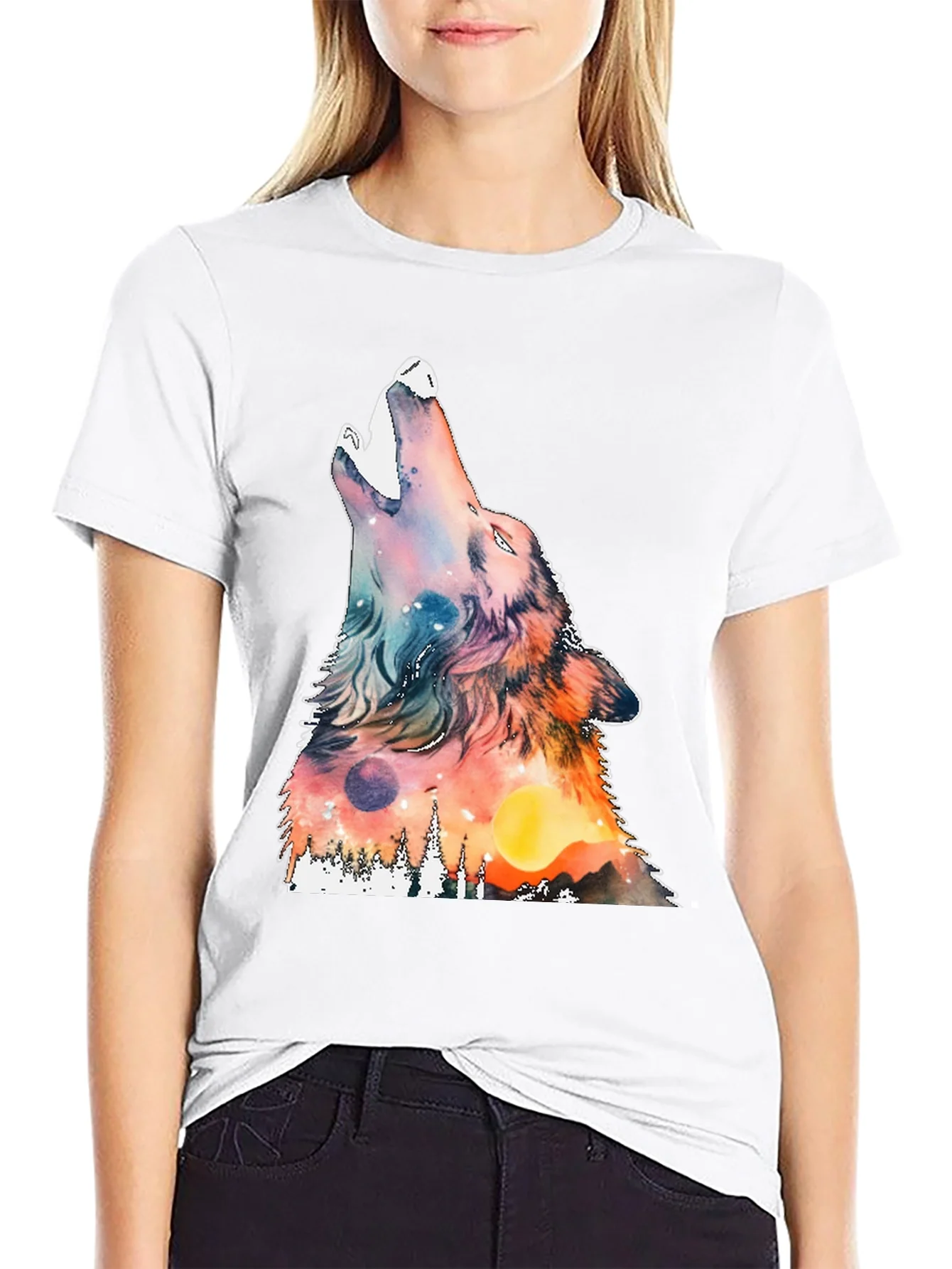 Rebbecca Wolf Howling Graphic Print Tee