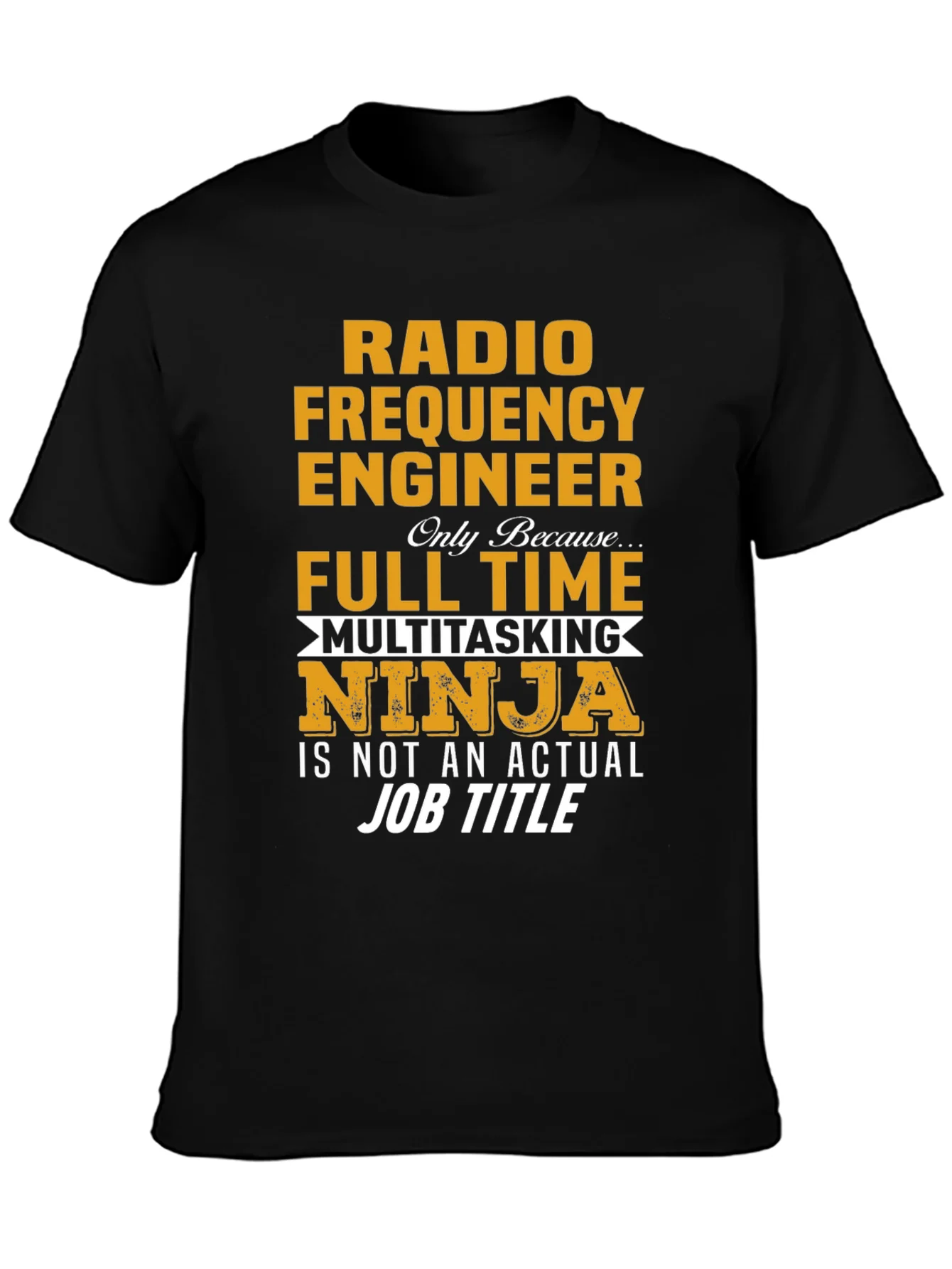 Camiseta Negra de Ingeniero de Radiofrecuencia
