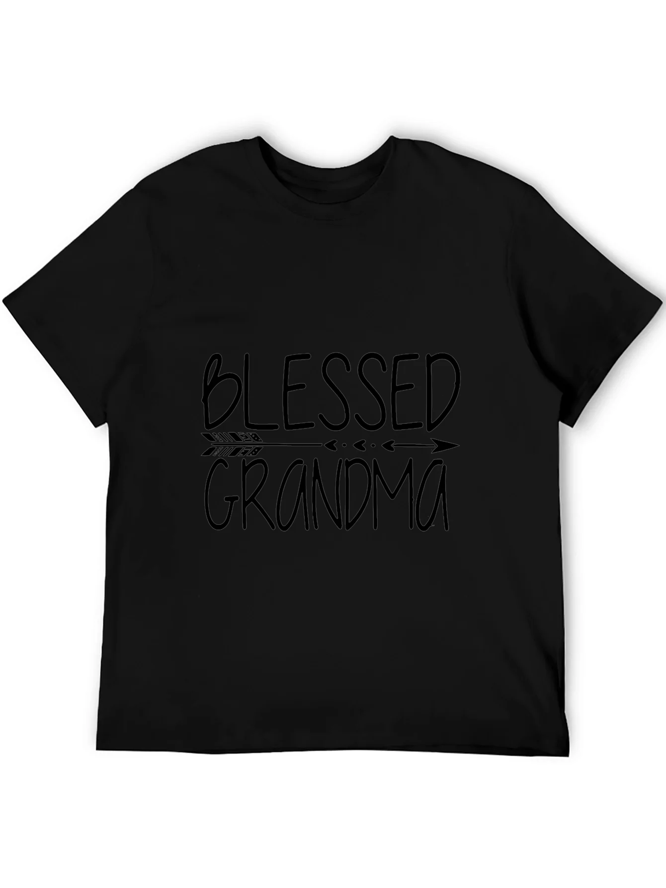 Camiseta Negra Blessed Grandma para Abuelas