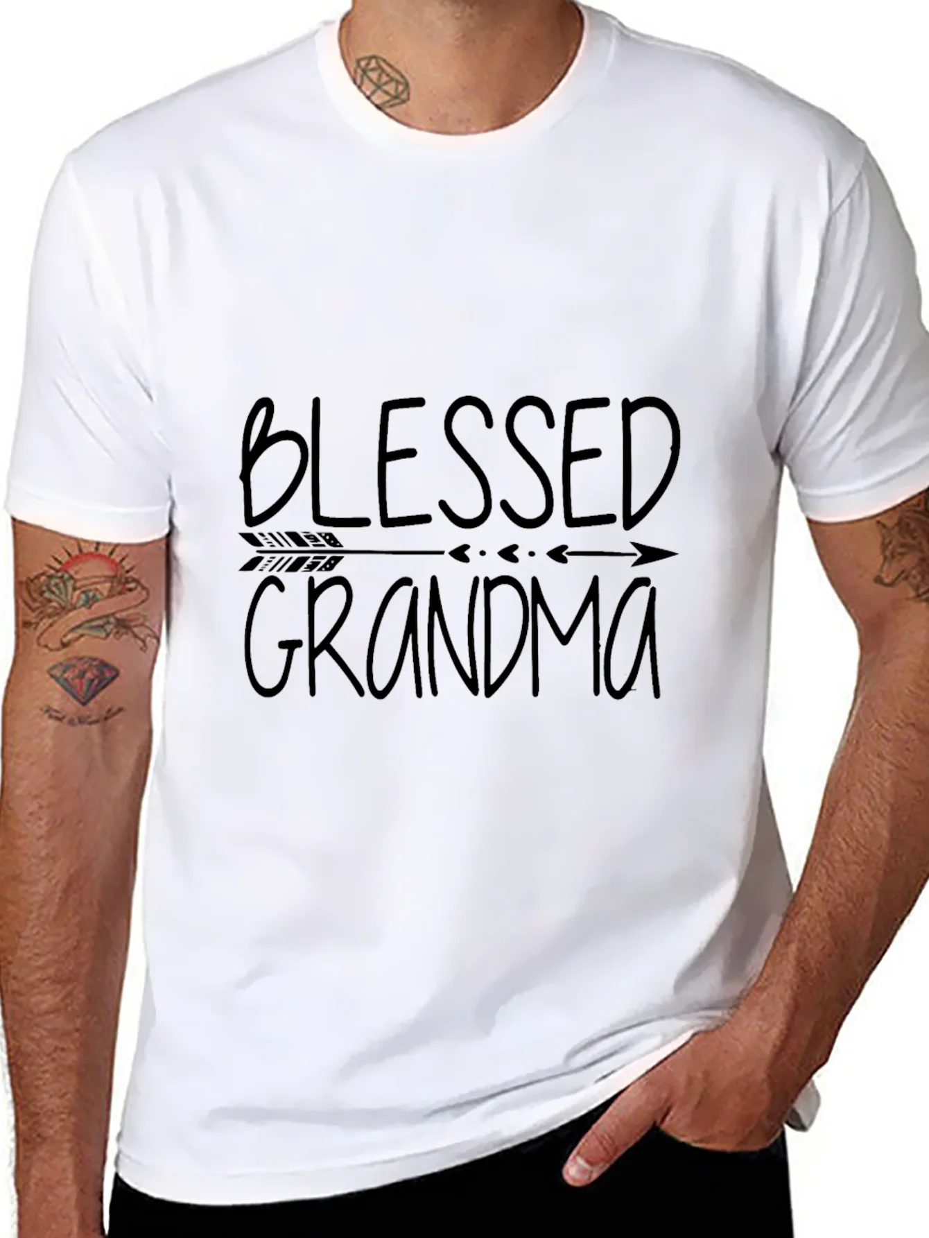 Camiseta Negra Blessed Grandma para Abuelas