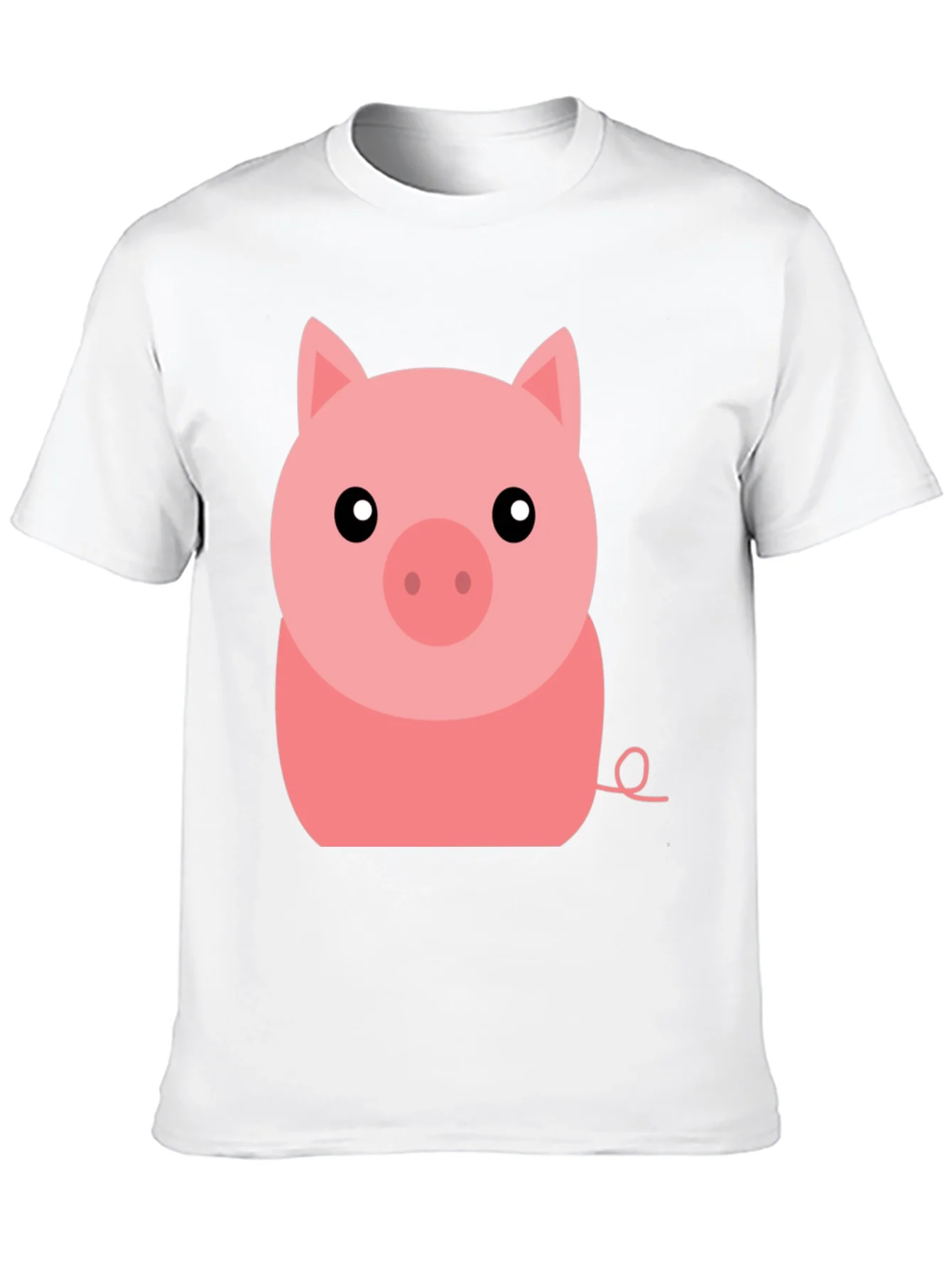 Camiseta Negra con Dise?o de Cerdo Animado