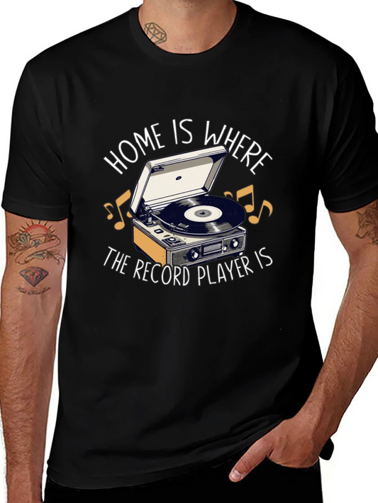 Rebbecca Home is Where the Record Player is Black T-Shirt