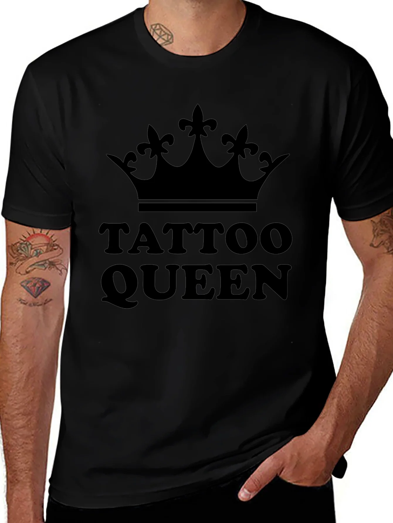Camiseta Negra Tattoo Queen con Corona