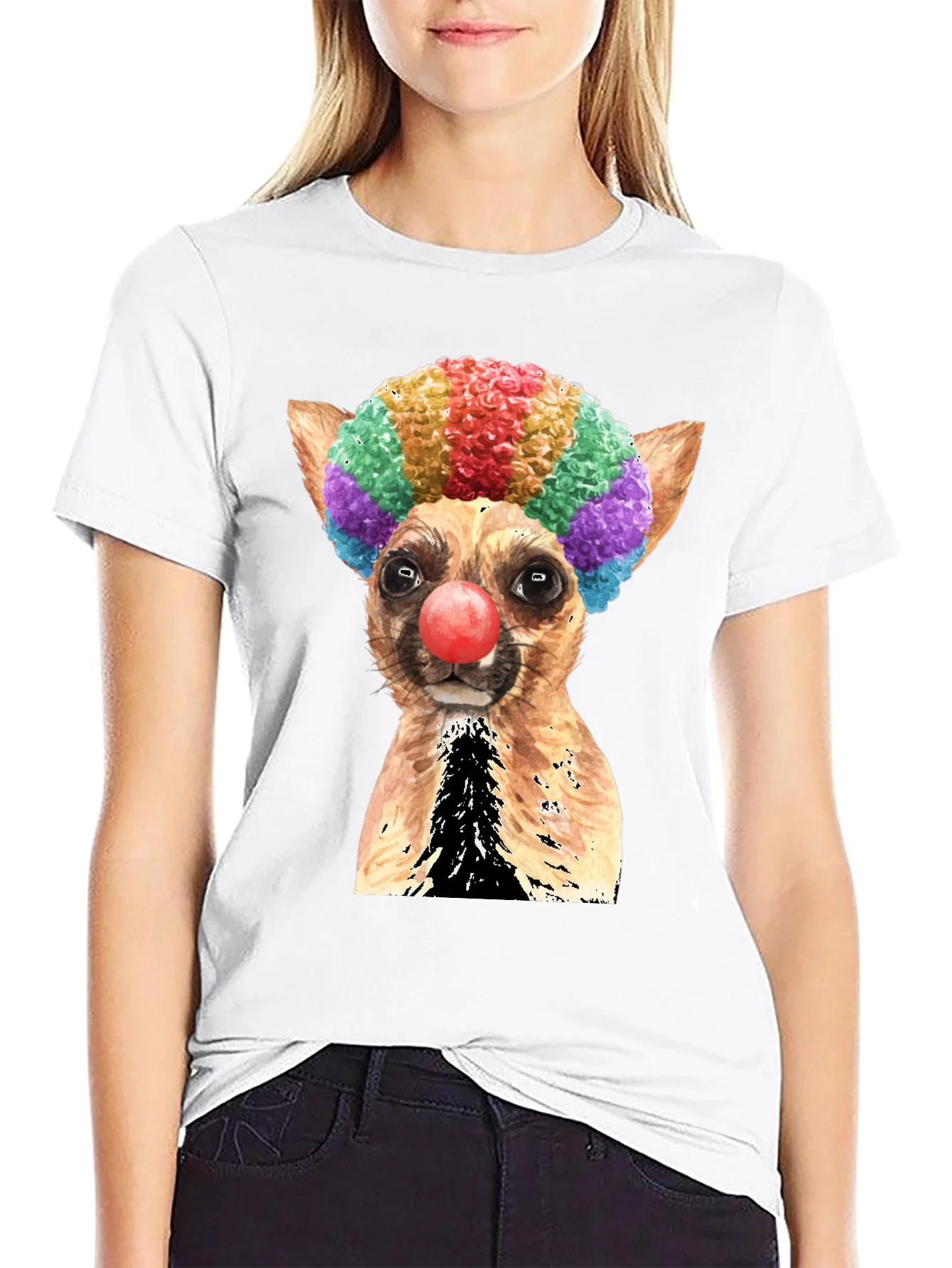 Rebbecca Clown Dog Graphic T-Shirt