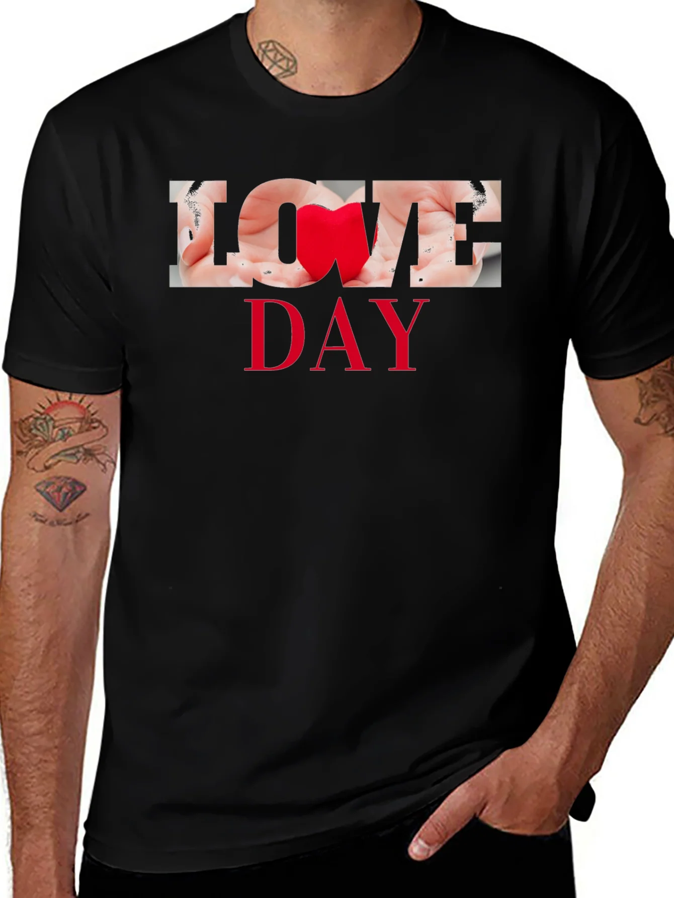 Camiseta Negra Love Day - Expresa tu Amor