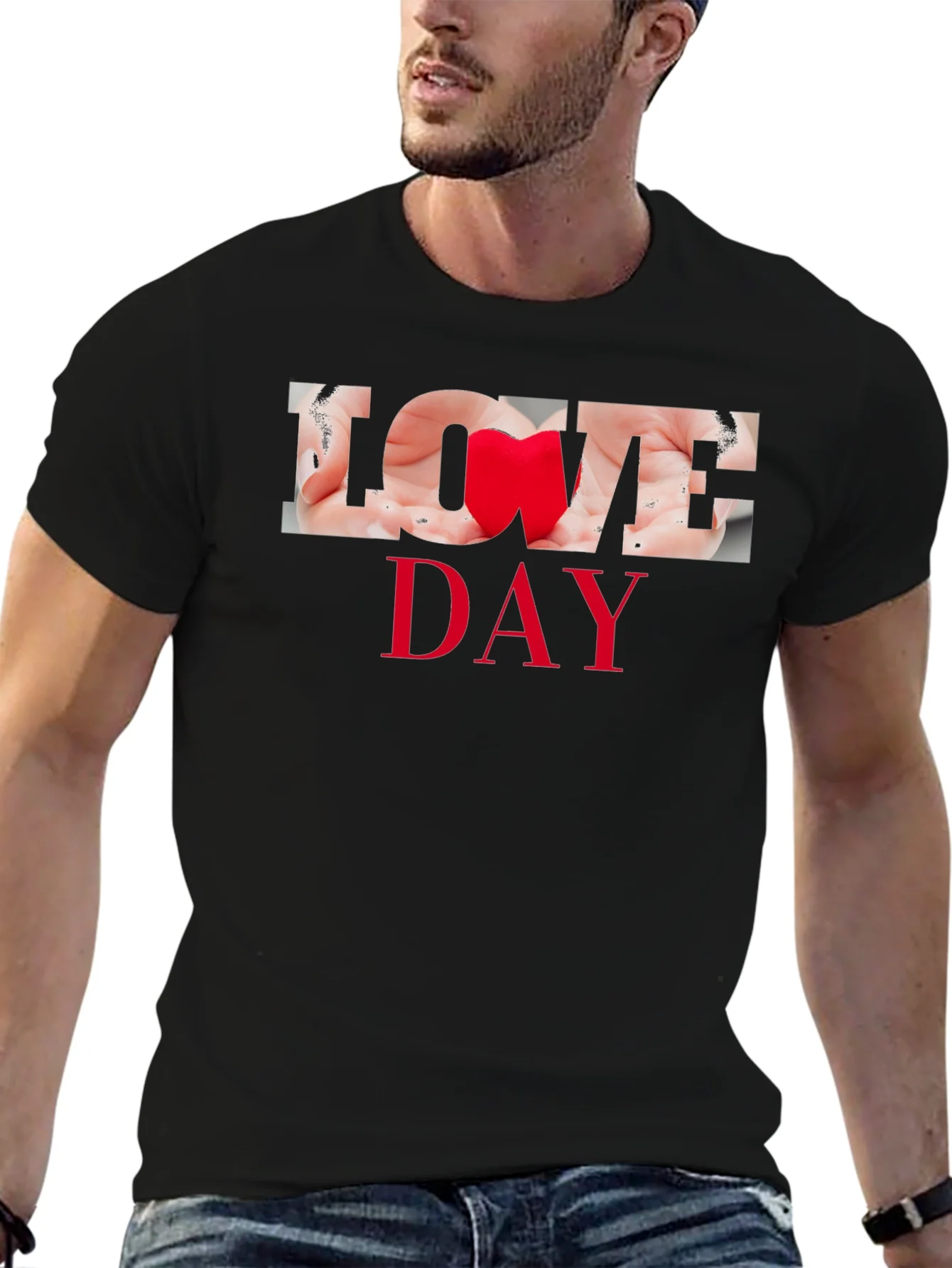 Camiseta Negra Love Day - Expresa tu Amor