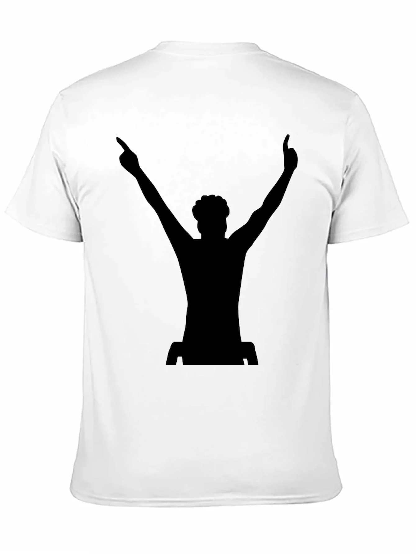 Camiseta Negra Silueta DJ Levantando las Manos