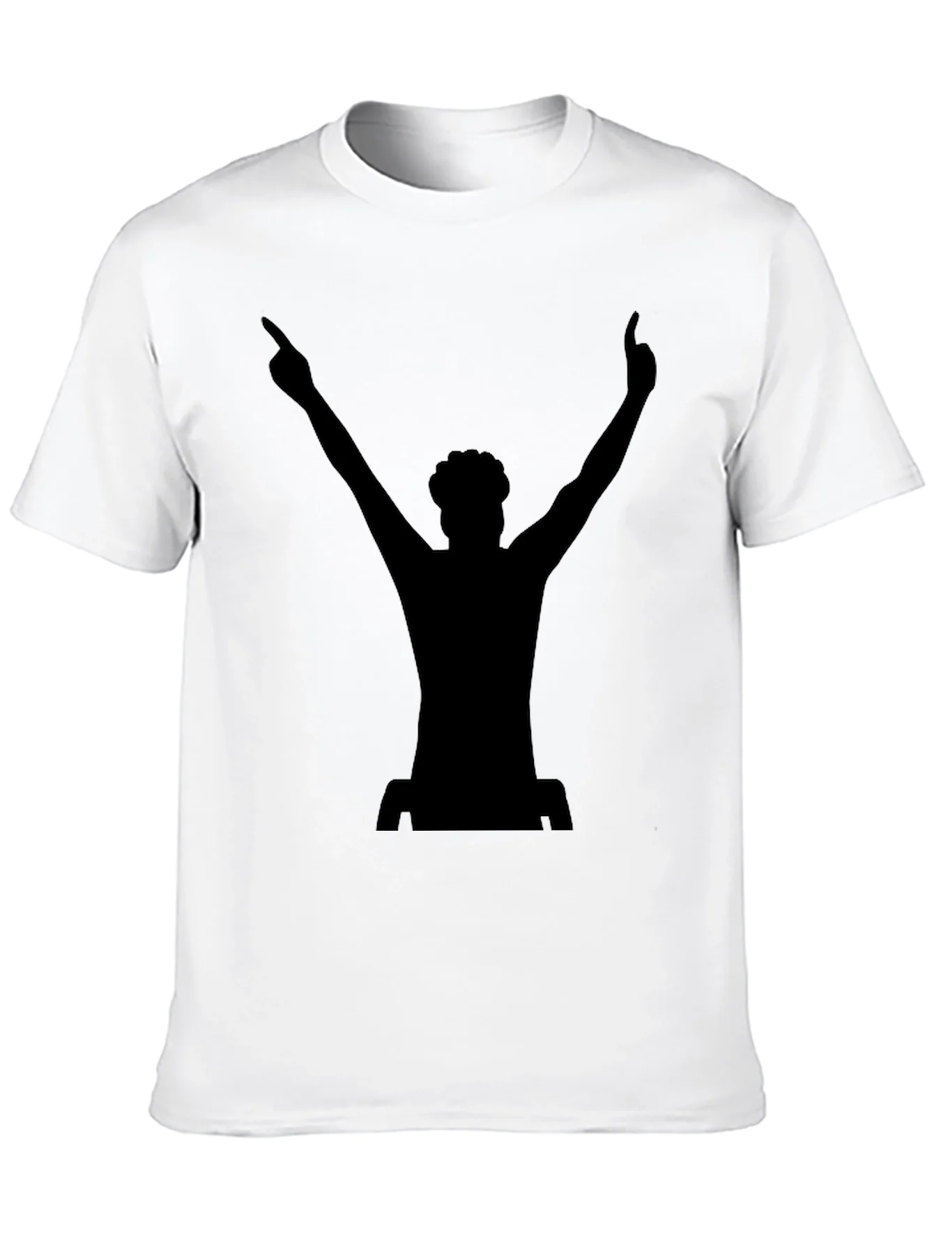 Camiseta Negra Silueta DJ Levantando las Manos