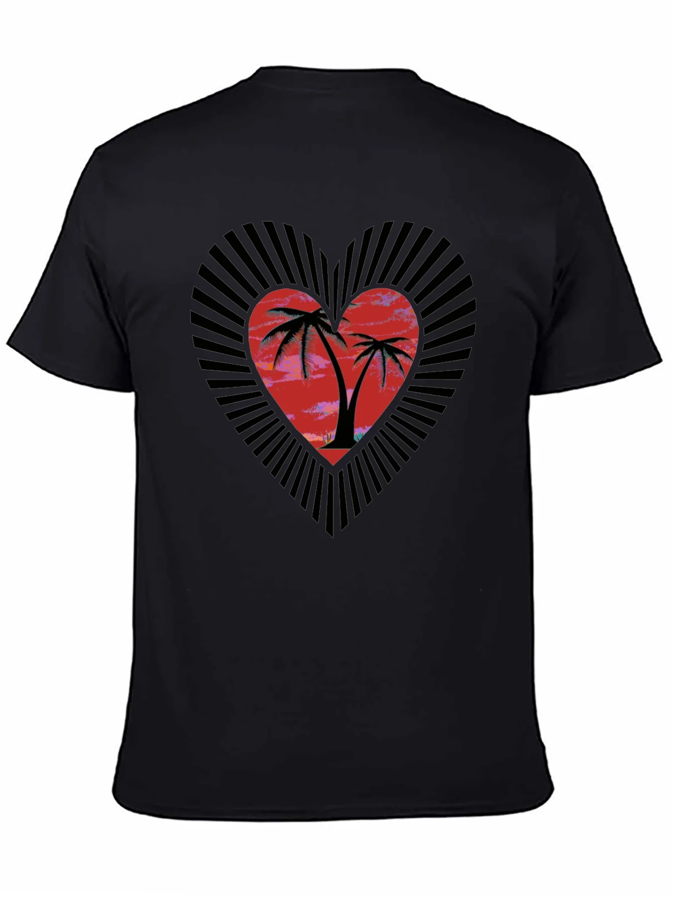Rebbecca Tropical Heart Palm Tree Graphic Tee