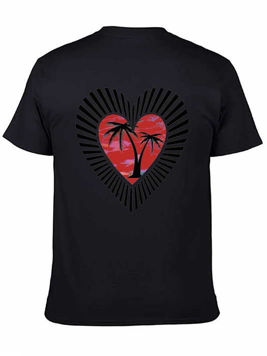 Rebbecca Tropical Heart Palm Tree Graphic Tee
