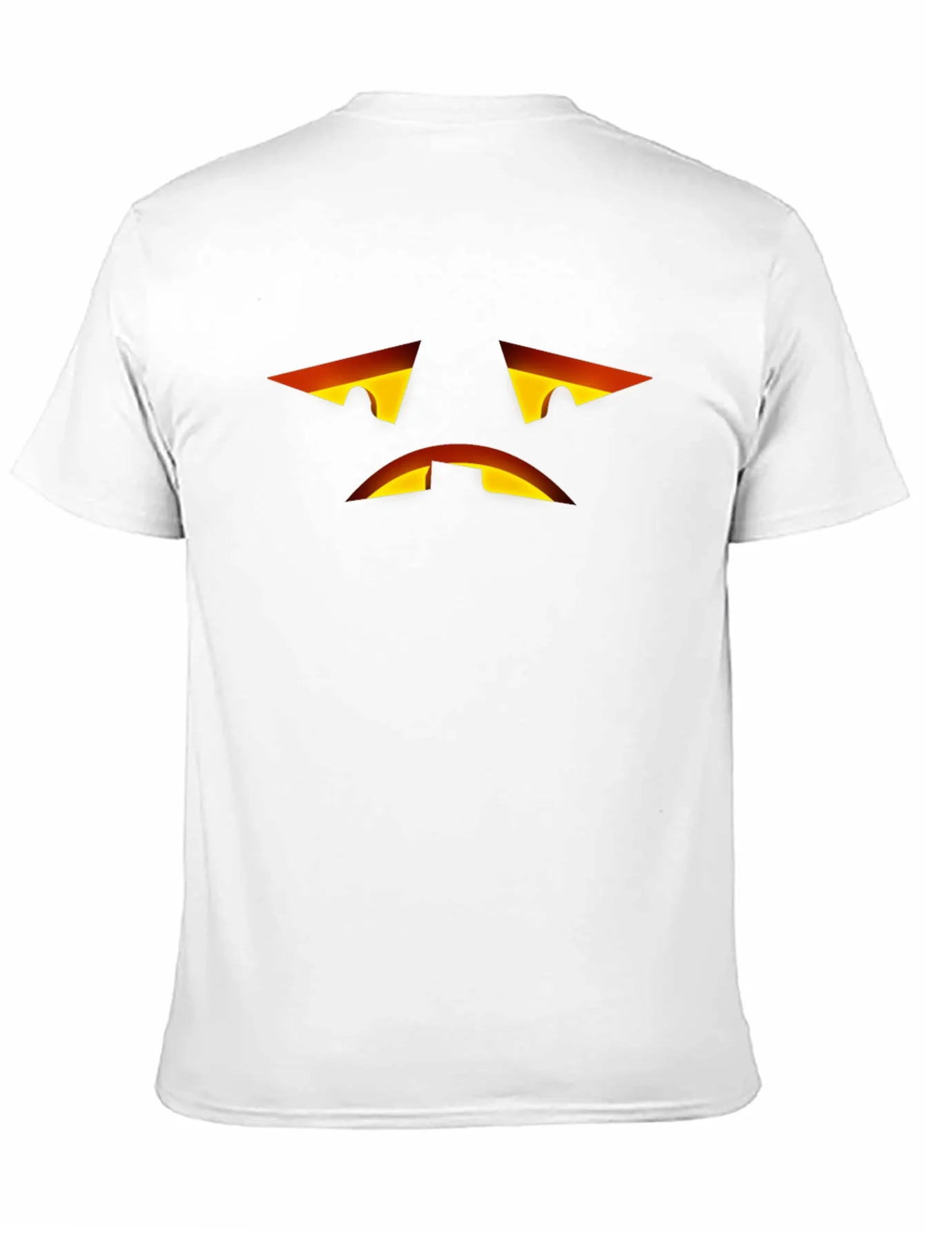 Camiseta Negra con Dise?o de Calabaza Triste para Halloween