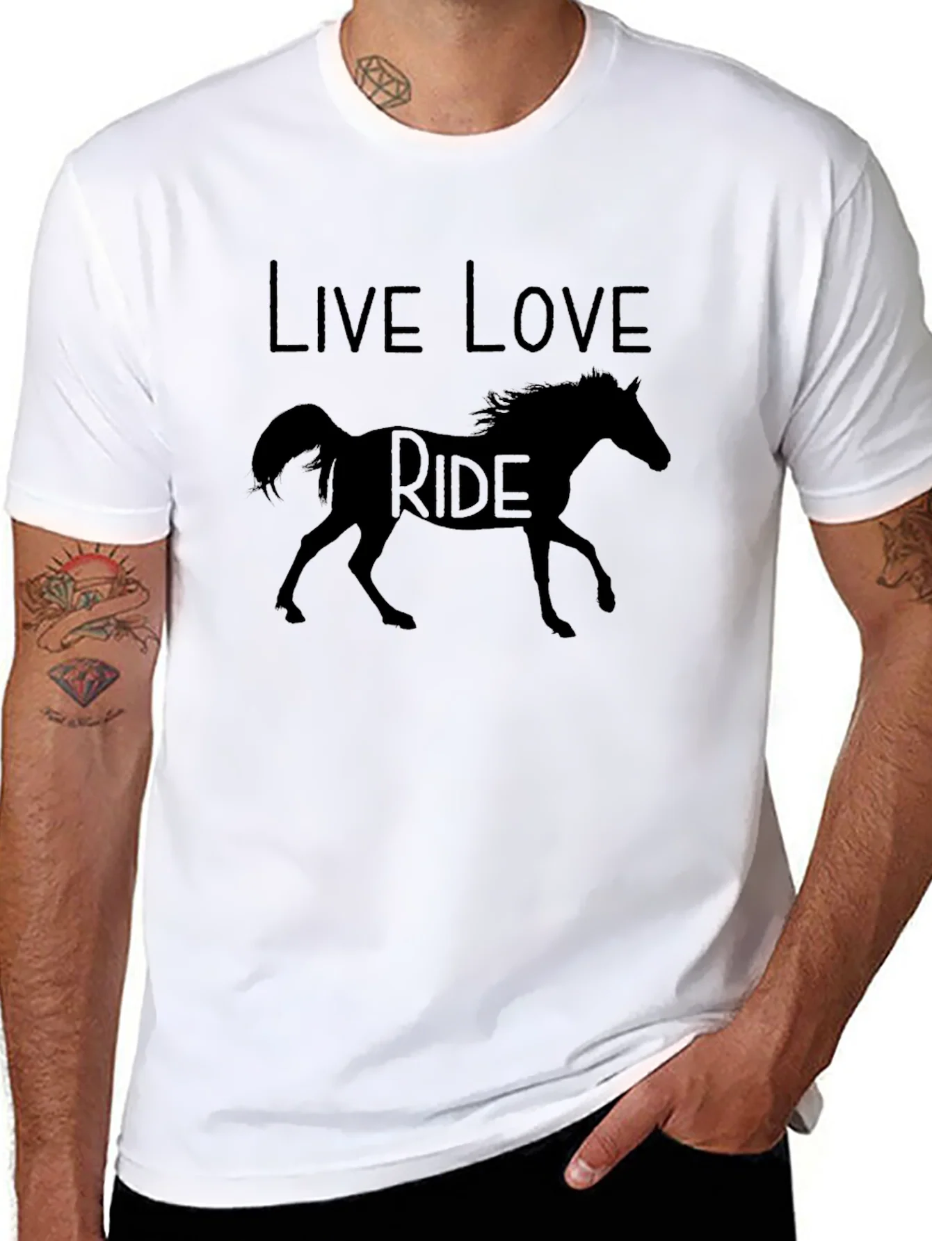 Rebbecca Live Love Ride Horse Graphic T-Shirt