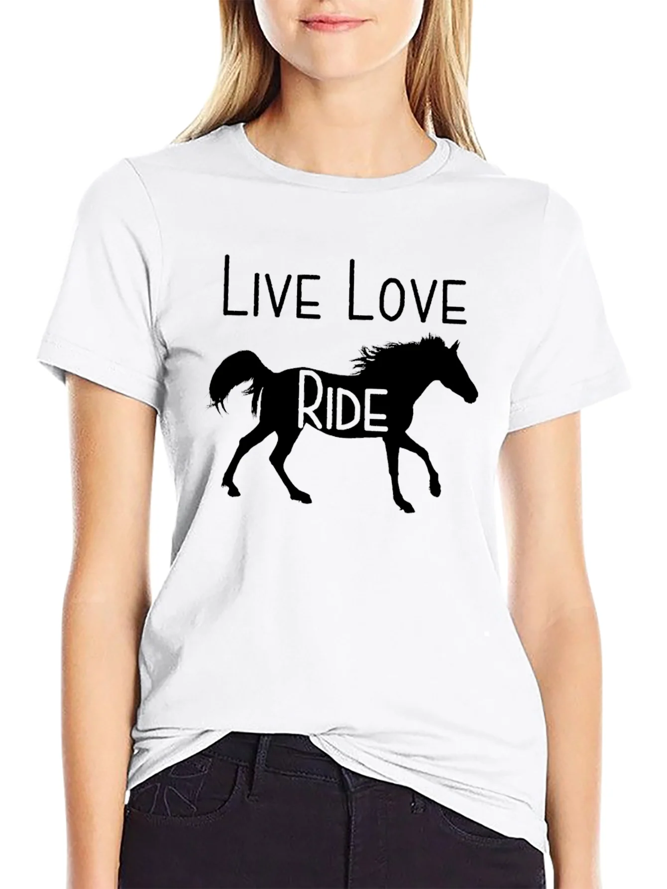 Rebbecca Live Love Ride Horse Graphic T-Shirt