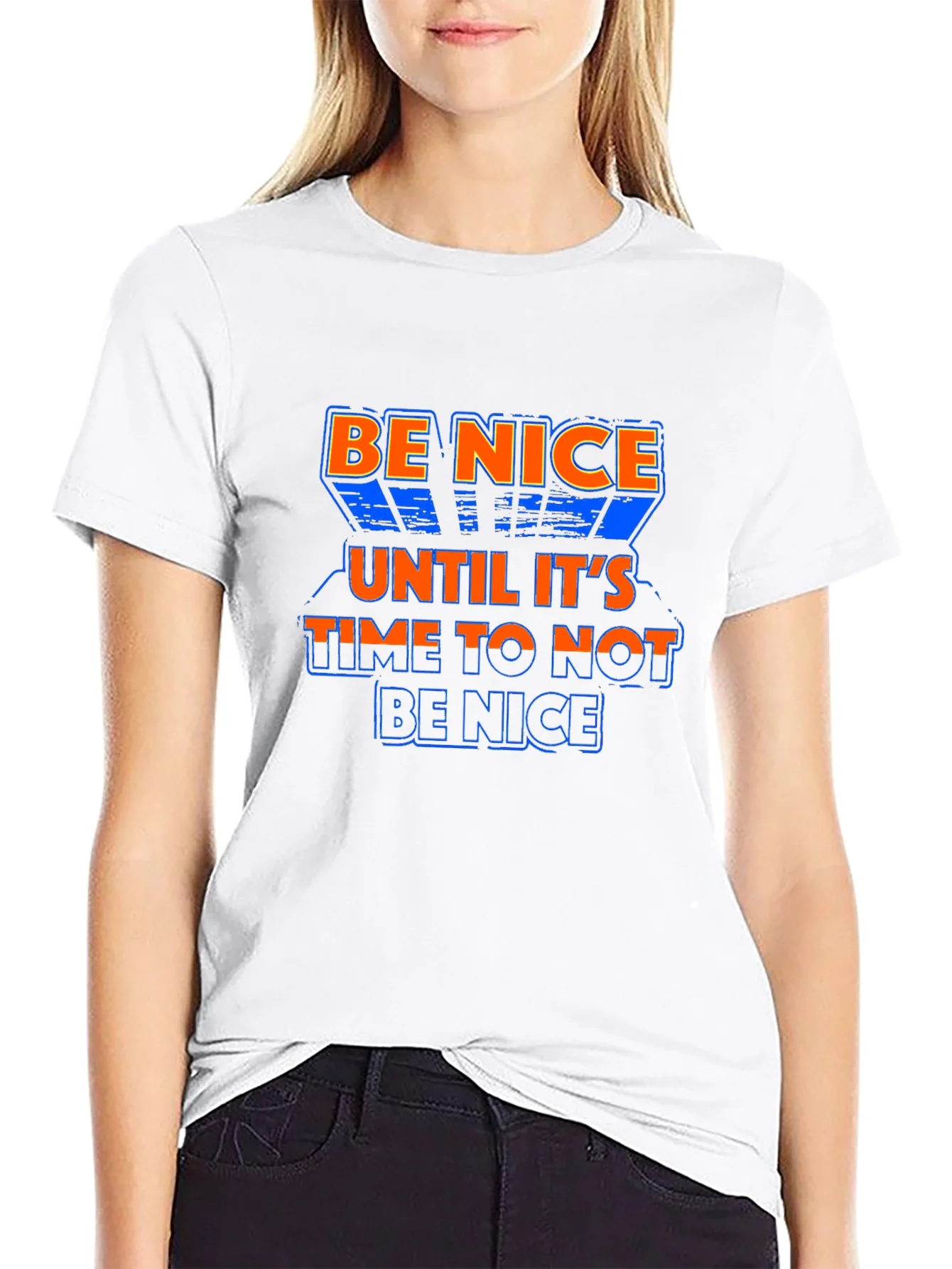 Rebbecca Be Nice Graphic Print Crew Neck T-Shirt