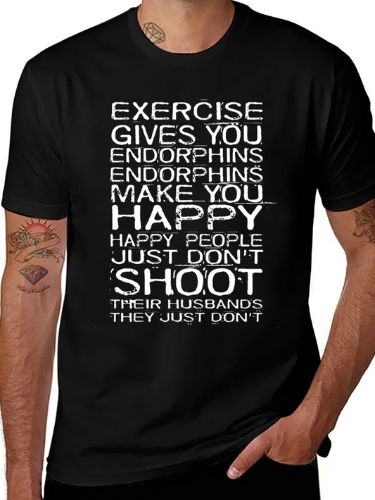 Rebbecca Exercise Makes You Happy Funny Graphic T-Shirt