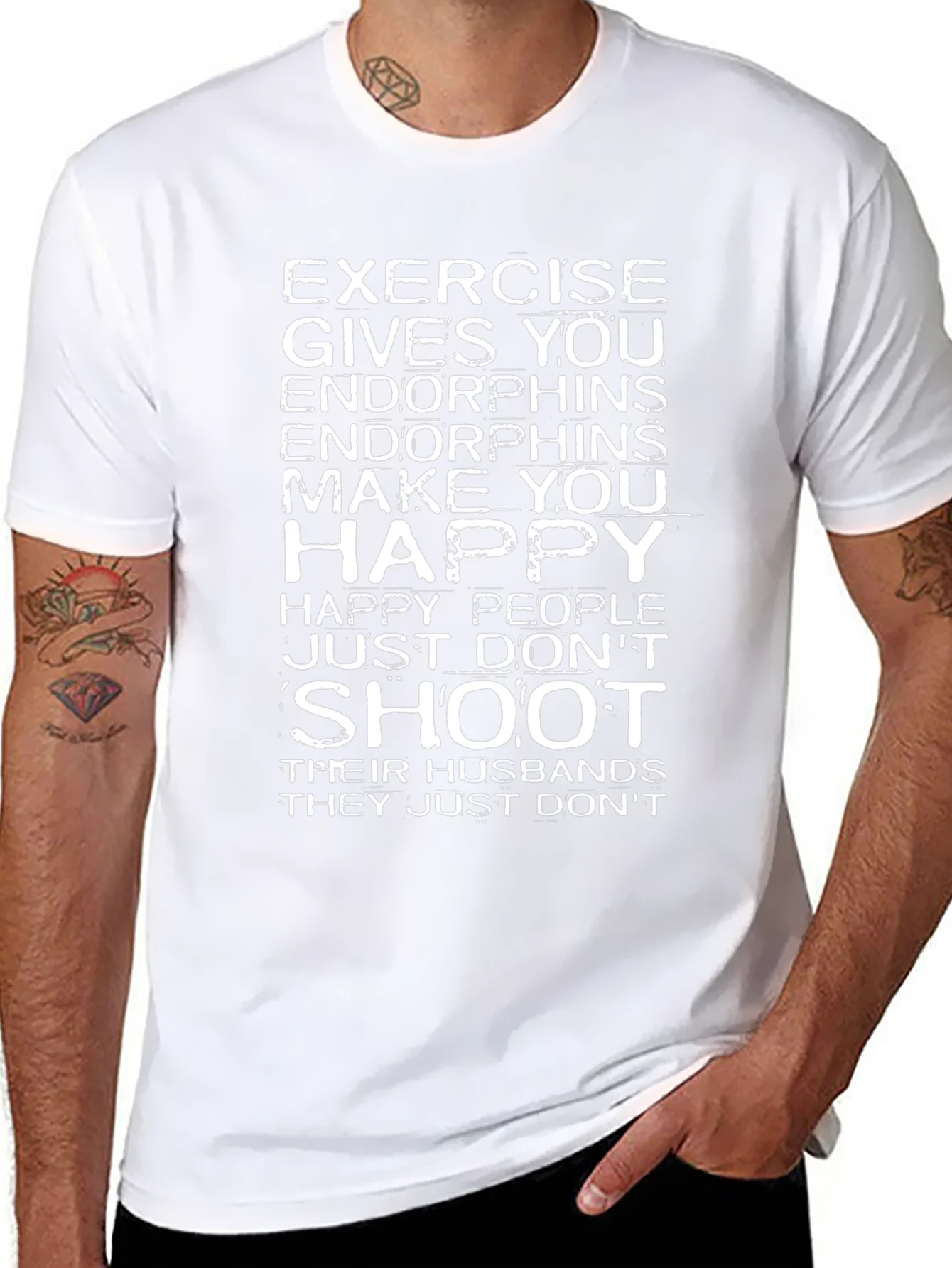 Rebbecca Exercise Makes You Happy Funny Graphic T-Shirt