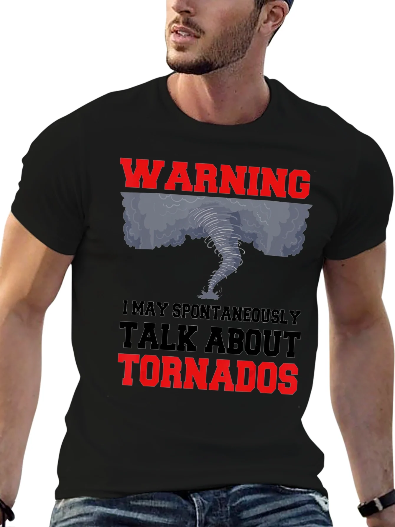 Camiseta Negra: Warning Tornado