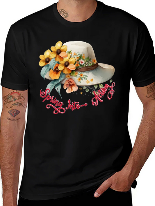 Rebbecca Floral Hat Spring Into Action Graphic Tee