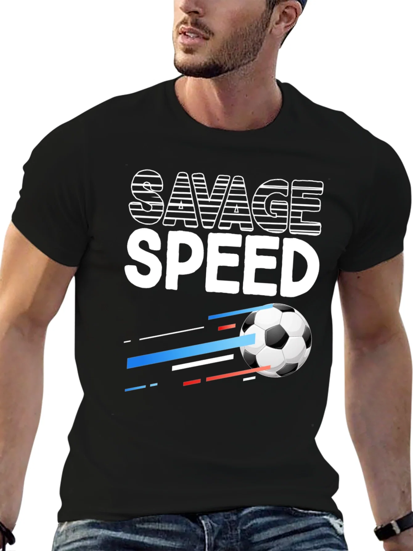 Rebbecca Savage Speed Soccer Ball Graphic Tee - Black