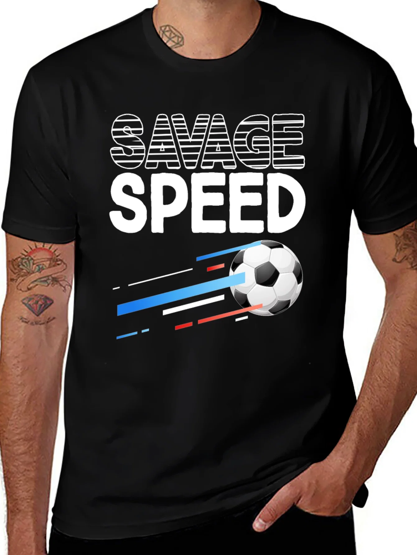 Rebbecca Savage Speed Soccer Ball Graphic Tee - Black