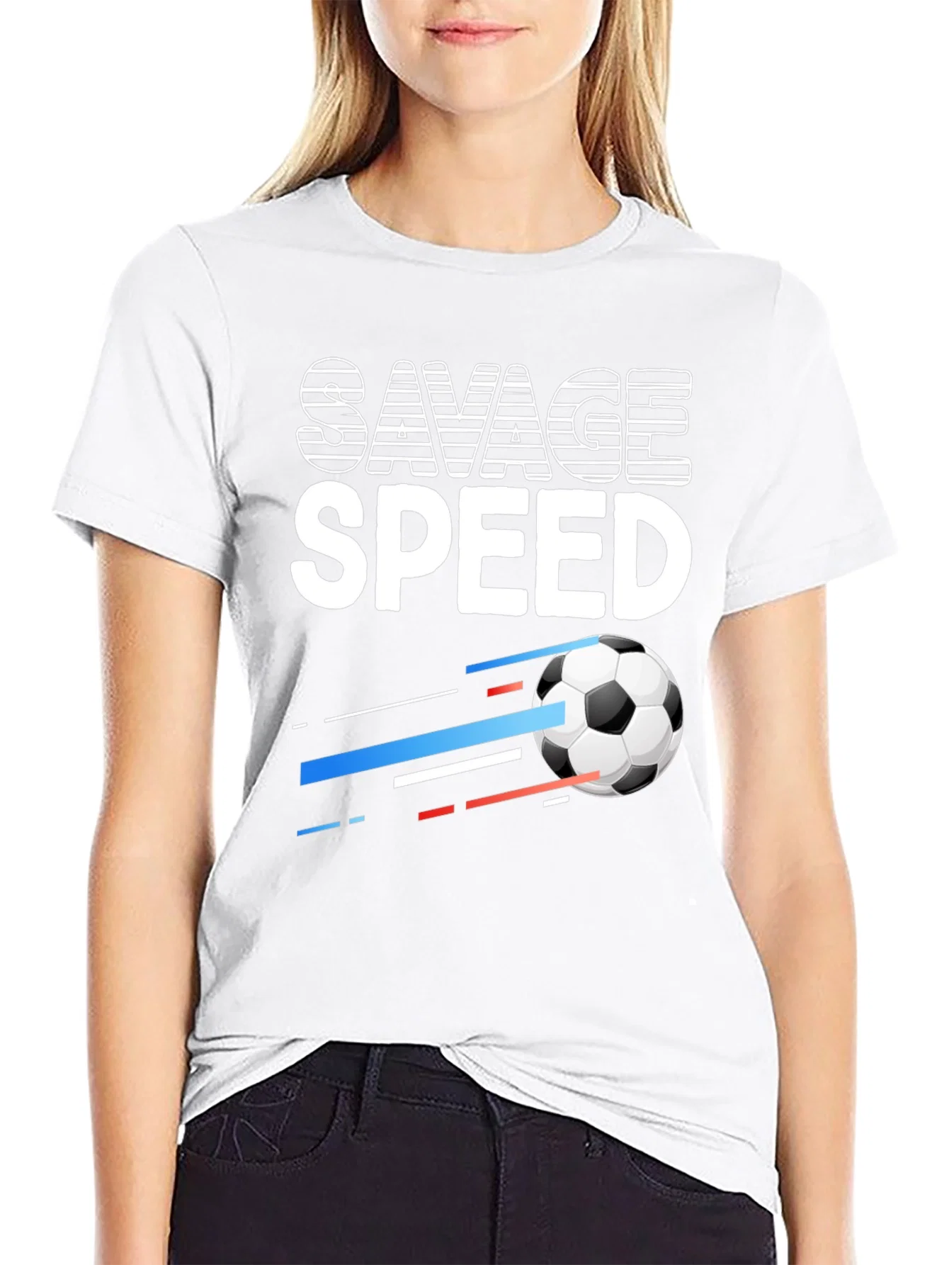 Rebbecca Savage Speed Soccer Ball Graphic Tee - Black