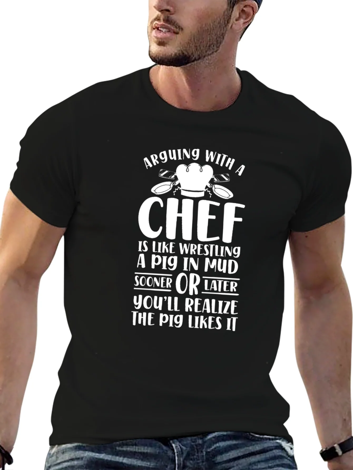 Rebbecca Arguing with a Chef Funny T-Shirt