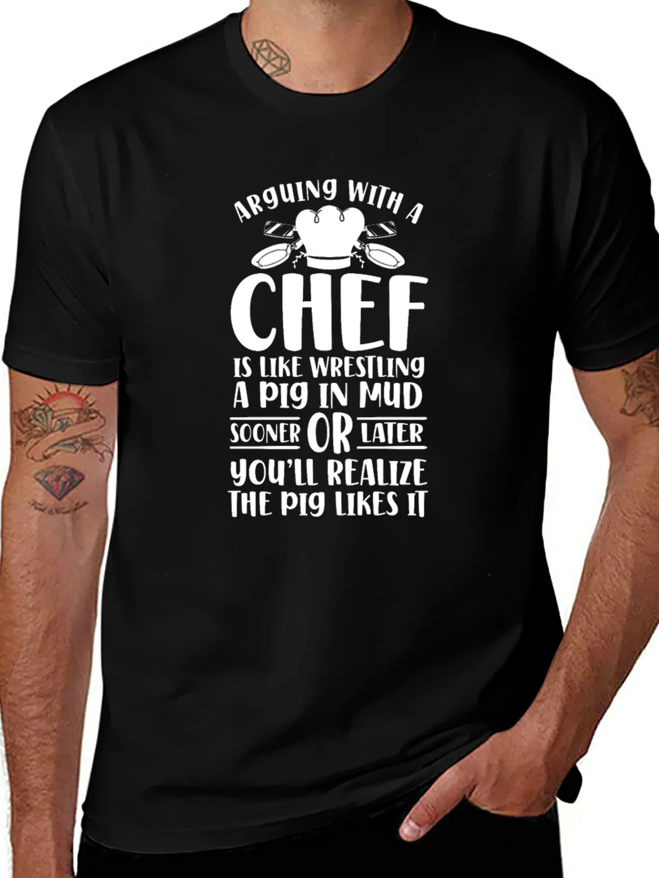 Rebbecca Arguing with a Chef Funny T-Shirt