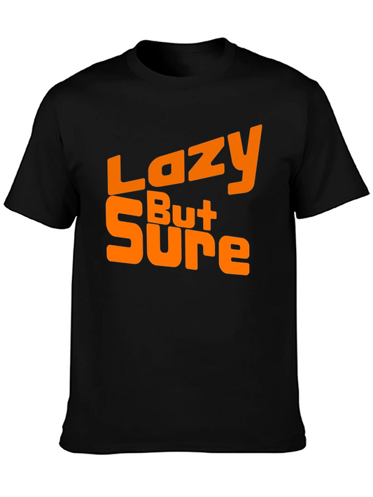 Rebbecca Lazy But Sure Graphic Tee - Black Cotton Casual Shirt
