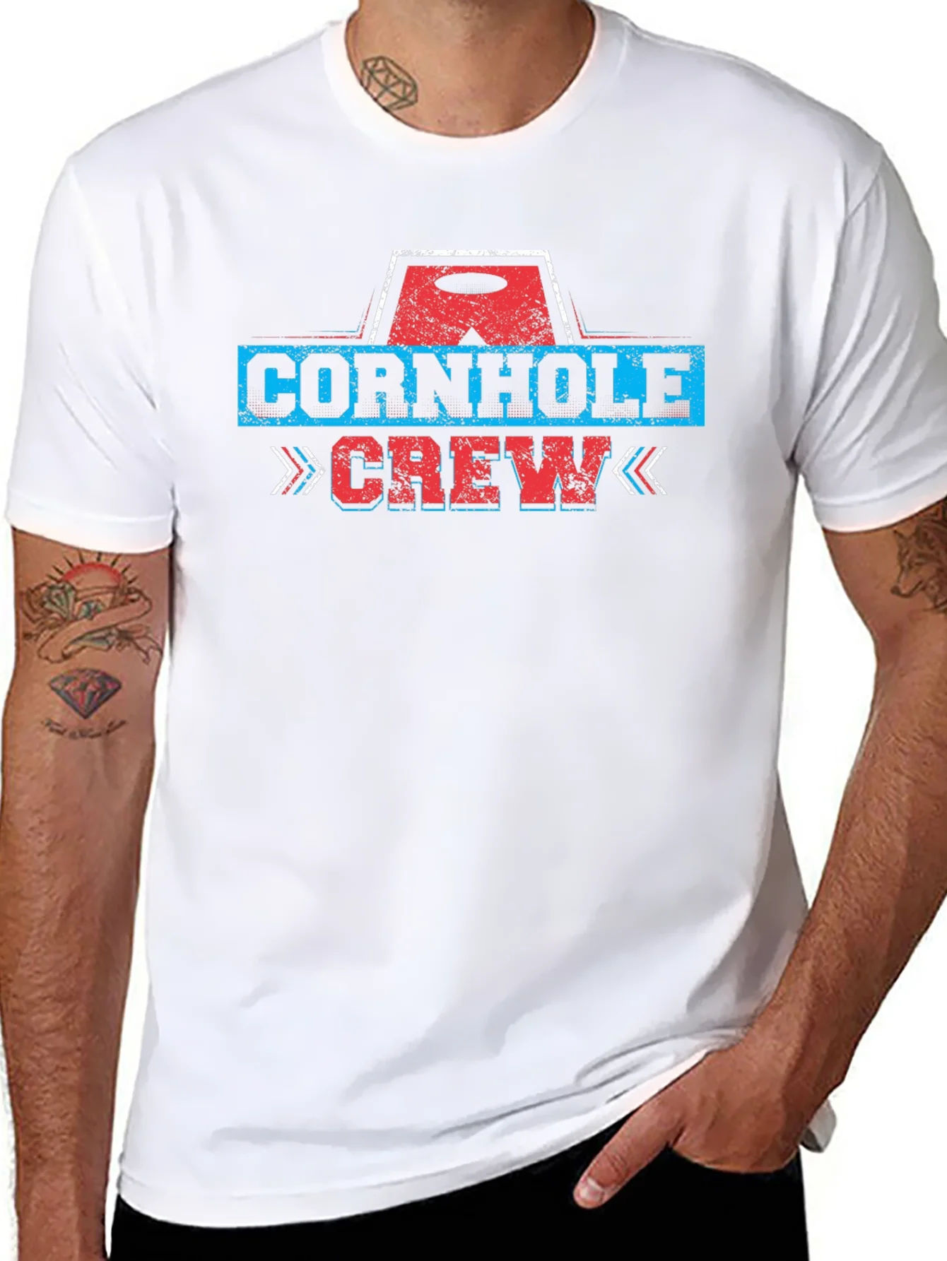 Camiseta Negra Cornhole Crew