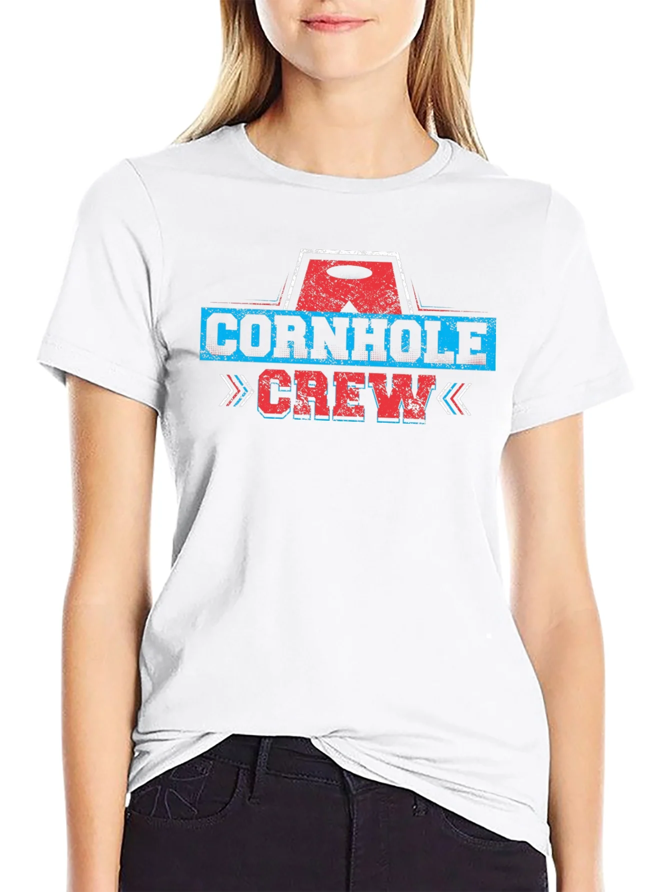 Camiseta Negra Cornhole Crew