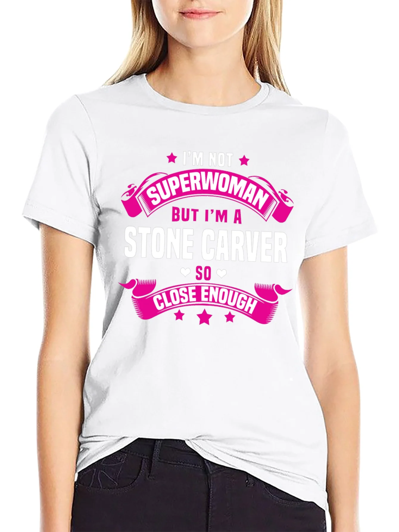 Camiseta Negra con Estampado Stone Carver